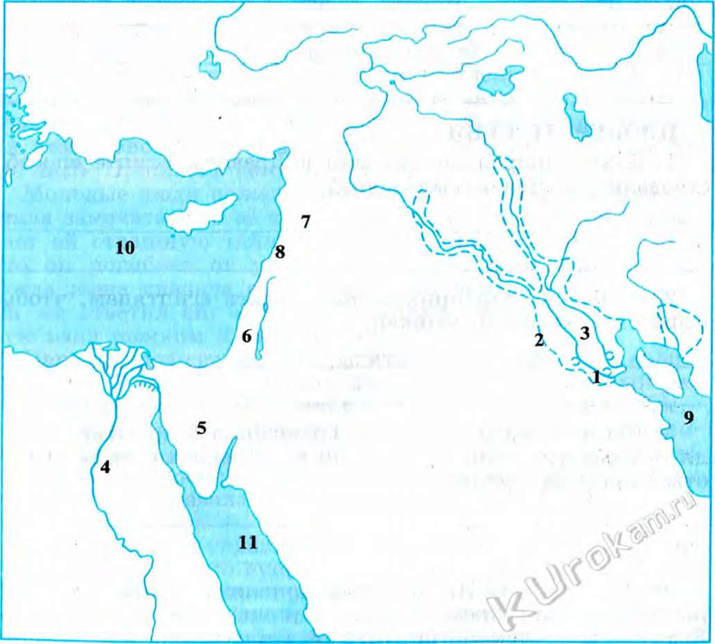 Карта древнего двуречья 5 класс история древнего мира