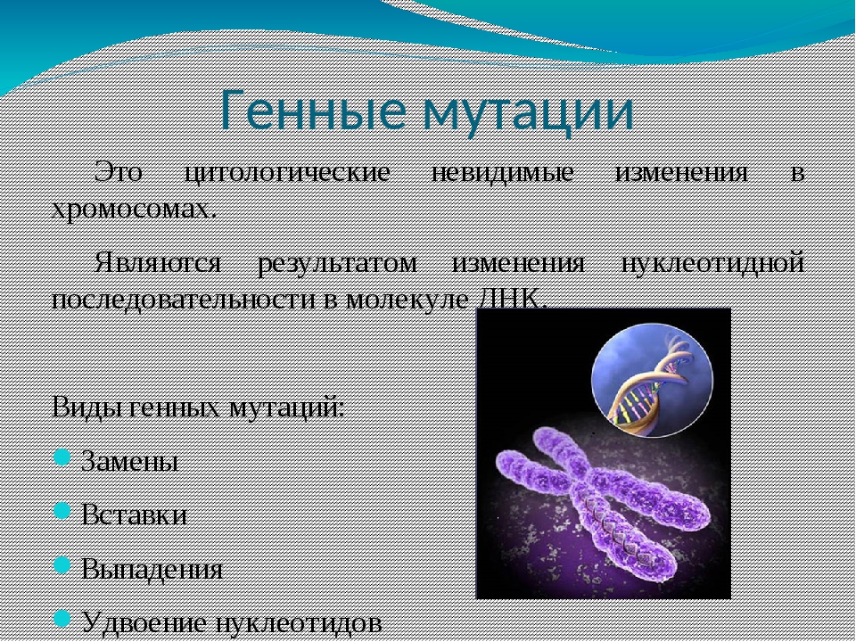 Генные мутации примеры