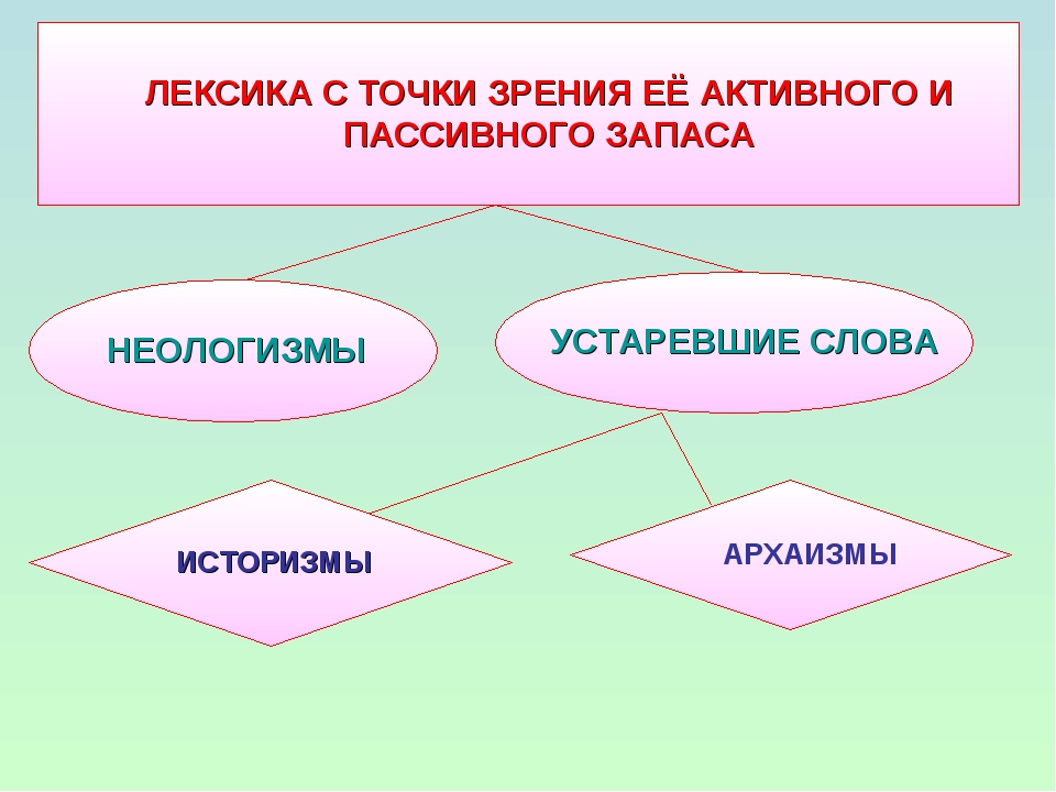 Лексика с точки зрения происхождения и употребления