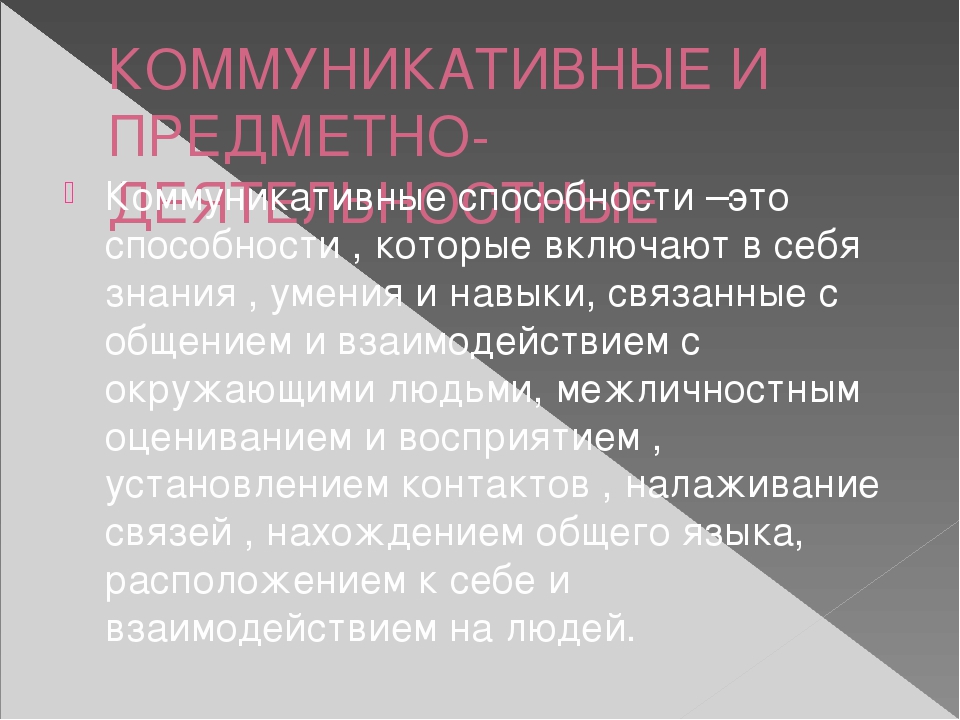 Коммуникативные способности презентация