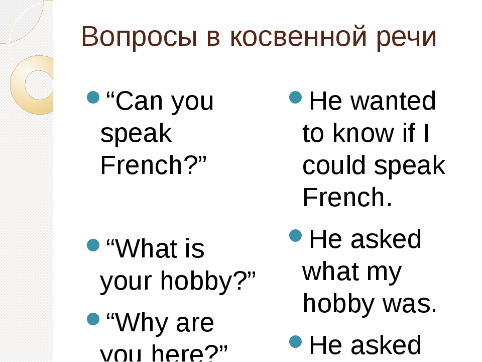 Косвенная речь презентация 8 класс английский