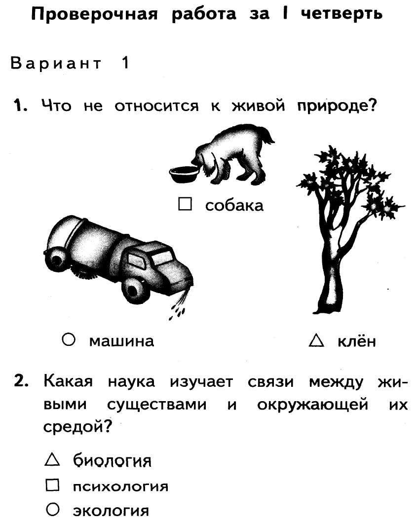 Картины родной природы контрольная работа 3 класс