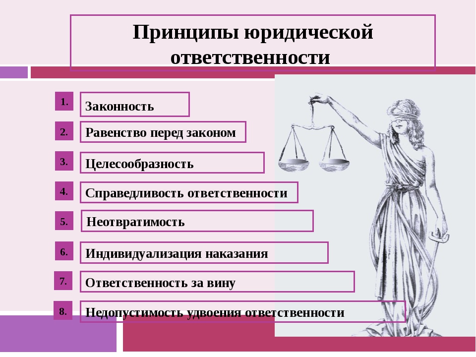 Ответственность справедливость. Принципы юридической ответственности. Принцип равенства перед законом вид юридической ответственности. Принципы юридической ответственности рисунок. Принцип недопустимости удвоения ответственности.